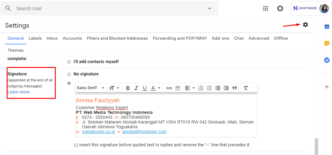 cara membuat signature email