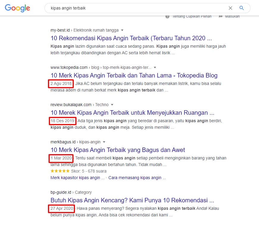 Salah satu Faktor yang Mempengaruhi Google Ranking adalah artikel listicle yang update